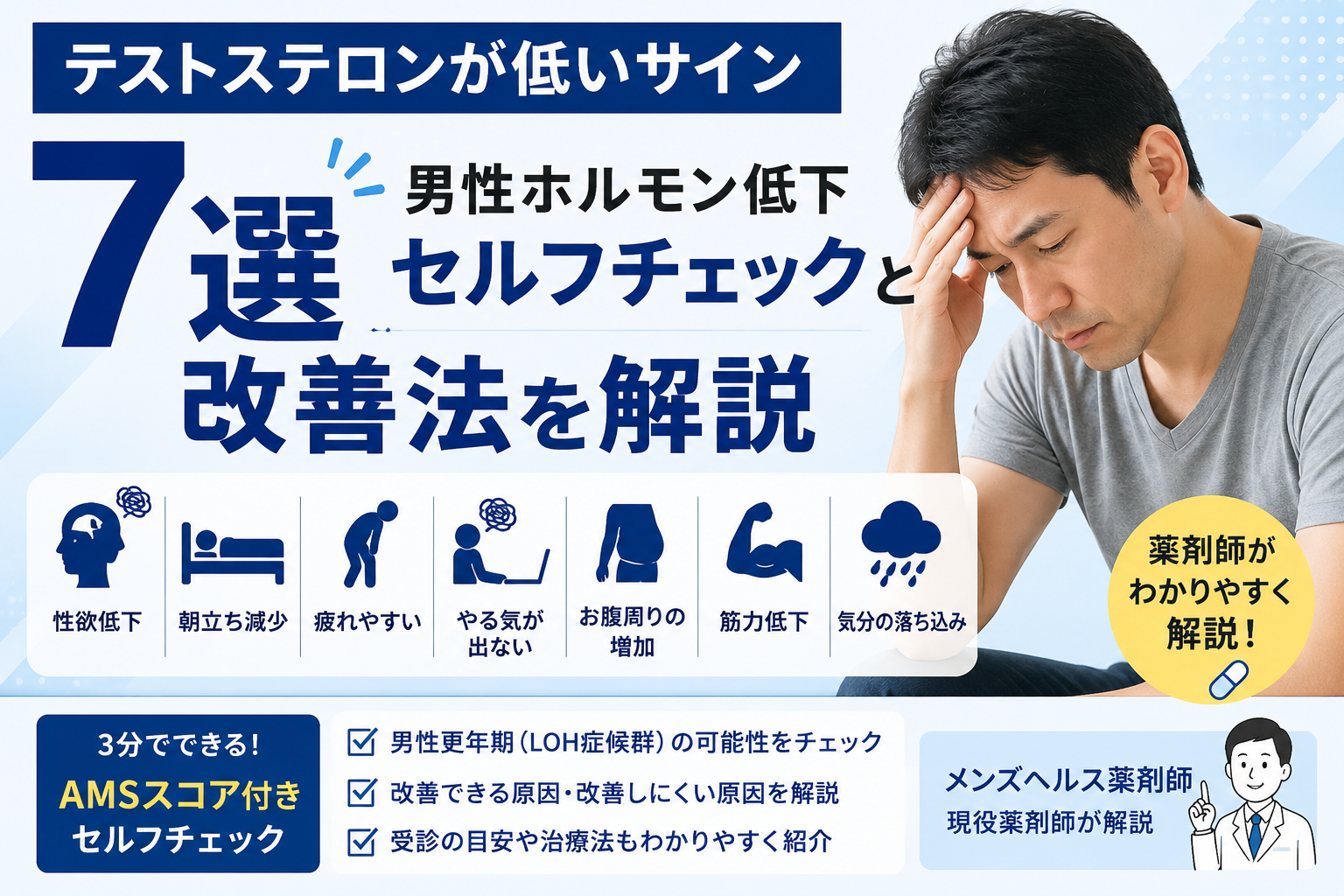 テストステロンが低いサイン